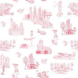 Katie Kime Pink Atlanta peel and stick Wallpaper